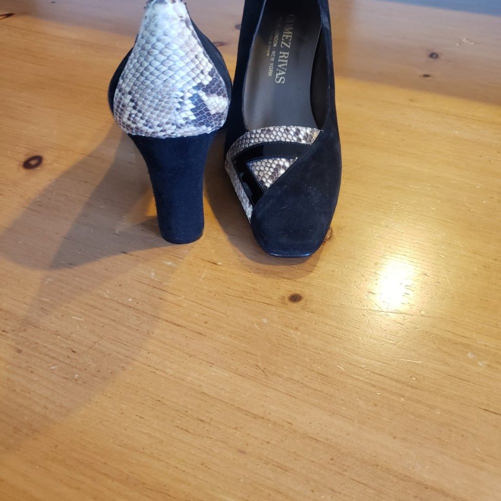 Genuine Python And Suede Pumps - image 3